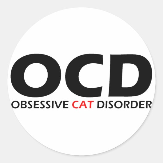 Sticker Rond OCD - Trouble de chats obsessionnel (Devant)