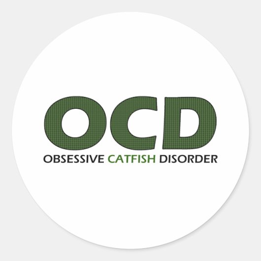 Sticker Rond OCD - Trouble Obsessionnel du poisson de chat (Devant)