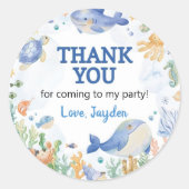 Sticker Rond Ocean Animals Boy Under the Sea Anniversaire (Devant)