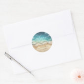 Sticker Rond Ocean Beach Cute Signature Boho Bienvenue Mariage (Enveloppe)