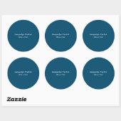 Sticker Rond Océan Bleu Plaine Élégante Moderne Minimaliste (Feuille)