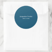 Sticker Rond Océan Bleu Plaine Élégante Moderne Minimaliste (Sac)