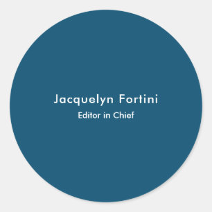 Sticker Rond Océan Bleu Plaine Élégante Moderne Minimaliste