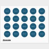 Sticker Rond Océan Bleu Plaine Élégante Moderne Minimaliste (Feuille)