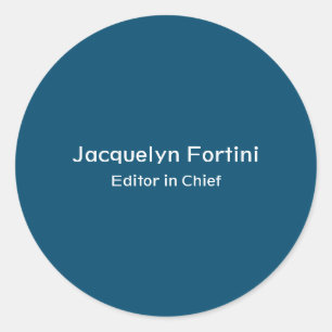 Sticker Rond Océan Bleu Plaine Élégante Moderne Minimaliste