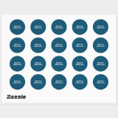 Sticker Rond Ocean Blue Plain Minimalist Ajouter son propre nom (Feuille)