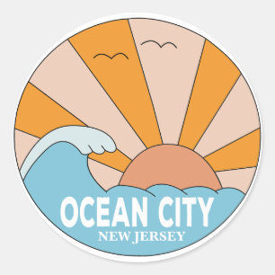 Sticker Rond Ocean City New Jersey