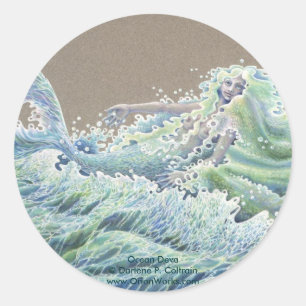 Sticker Rond Océan Deva, océan Deva Darlene P. Coltrainwww…