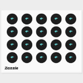 Sticker Rond Ocean Glow_Aqua Blue Grouper (Feuille)