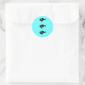 Sticker Rond Ocean Glow_Black-on-Aqua Blue Grouper (Sac)