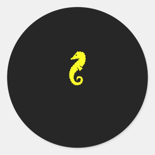 Sticker Rond Ocean Glow_Yellow Seahorse (Devant)