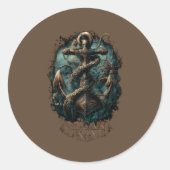 Sticker Rond Ocean Grave Kraken Anchor Dark Fantasy (Devant)