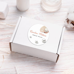 Sticker Rond Océan un peu perle sous le baby shower de mer