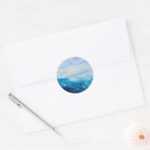 Sticker Rond Ocean wave painting, sea foam (Enveloppe)