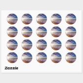 Sticker Rond Ocean Waves reposant sur la plage (Feuille)