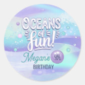 Sticker Rond Oceans of Fun Personnalisé Birthday ID1142 (Devant)
