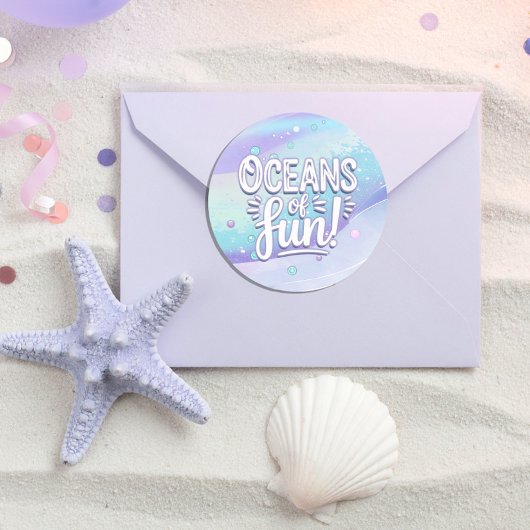 Sticker Rond Oceans of Fun Typography ID1142