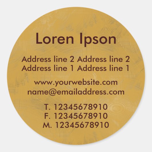 Sticker Rond Oche Texture Entreprise / Profil (Devant)