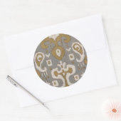 Sticker Rond Ochre Ikat I (Enveloppe)