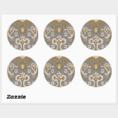 Sticker Rond Ochre Ikat I (Feuille)