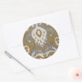 Sticker Rond Ochre Ikat II (Enveloppe)