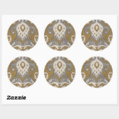 Sticker Rond Ochre Ikat II (Feuille)
