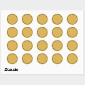 Sticker Rond Ocre Jaune Maison Rustique Écrivez Sur (Feuille)