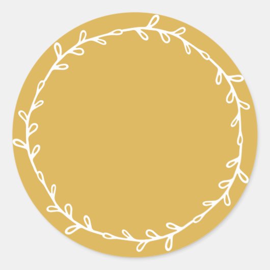 Sticker Rond Ocre Jaune Rustique Fait Maison pour Écrire (Devant)