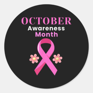 Sticker Rond Octobre Mois de sensibilisation Cancer du sein Cos