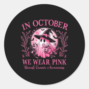 Sticker Rond Octobre Nous Portons Pink Breast Cancer Sensibilis