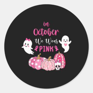 Sticker Rond Octobre Nous Portons Une Sensibilisation Au Cancer