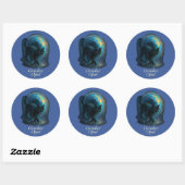 Sticker Rond octobre Opal - Black Cat & Iridescal Portal (Feuille)