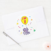 Sticker Rond Octopus 1er anniversaire (Enveloppe)