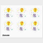 Sticker Rond Octopus 1er anniversaire (Feuille)