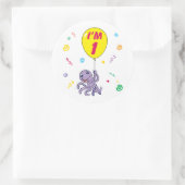 Sticker Rond Octopus 1er anniversaire (Sac)