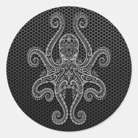 Sticker Rond Octopus à maille d'acier complexe (Devant)