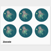 Sticker Rond Octopus Alien (Feuille)