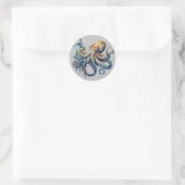 Sticker Rond Octopus aquarelle (Sac)