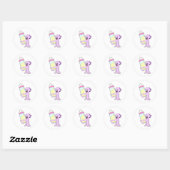 Sticker Rond Octopus avec Bébé Bouteille Lait (Feuille)