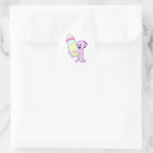 Sticker Rond Octopus avec Bébé Bouteille Lait (Sac)