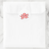 Sticker Rond Octopus Dabbing japonais Kawaii mignonne drôle (Sac)