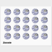 Sticker Rond Octopus Et Compas Violet (Feuille)