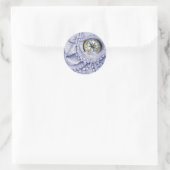 Sticker Rond Octopus Et Compas Violet (Sac)