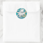 Sticker Rond Octopus Tentacles encre turquoise verte (Sac)