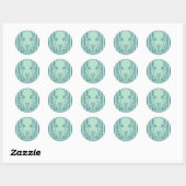 Sticker Rond Octopus turquoise (Feuille)