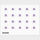 Sticker Rond Octopus with Fish (Feuille)