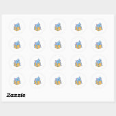Sticker Rond Octopus with Packet. (Feuille)