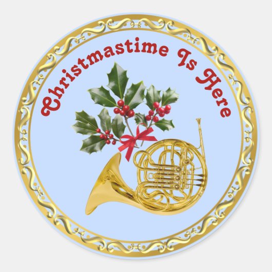 Sticker Rond Ode to The Nutcracker Ballet Blue French Horn (Devant)