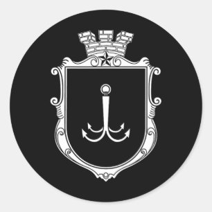 Sticker Rond Odesa Odessa Armoiries Drapeau de l'Ukraine Ukr
