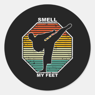 Sticker Rond Odeur Mes Pieds Karate Judo Teakwondo Kickboxen